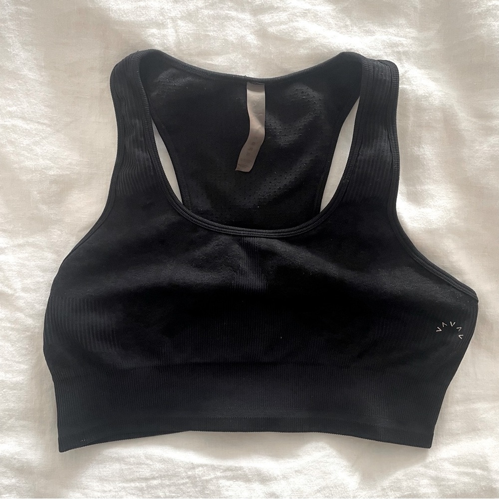 Varley Perkins Bra in Black Snake. Size Large